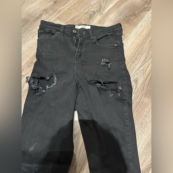 Topshop Moto Tall Black Destroyed Skinny Jeans - Picture 5 of 6